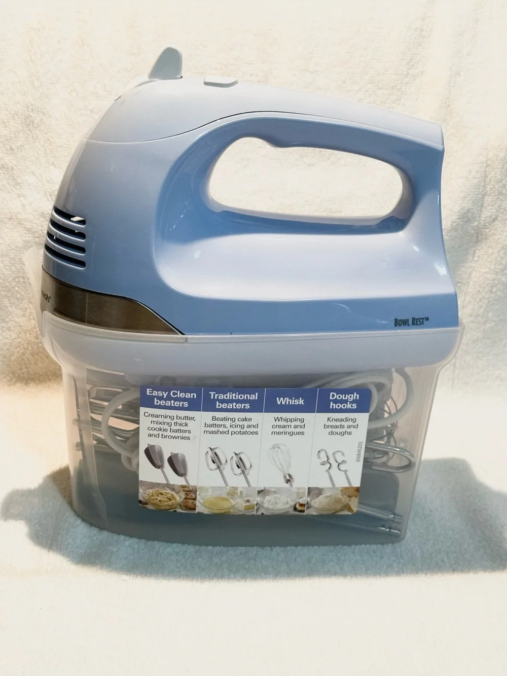 Hamilton Beach 6-Speed Electric Hand Mixer with attachments and snap on bowl